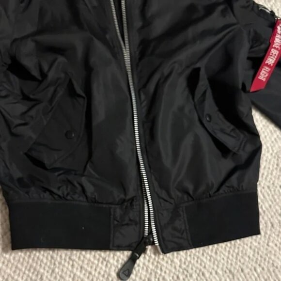 Alpha Industries MA-1 Flight Jacket (Black/Orange Reversible) - Size M (Fits S/M - Picture 2 of 11